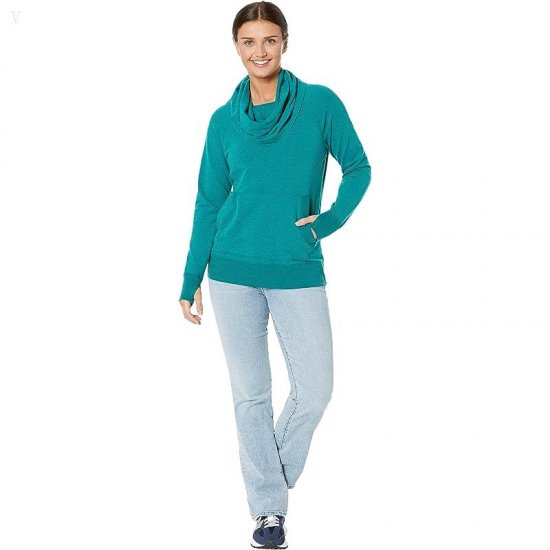 L.L.Bean Petite Bean\'s Cozy Pullover Warm Teal Heather ID-CoB93j2Q