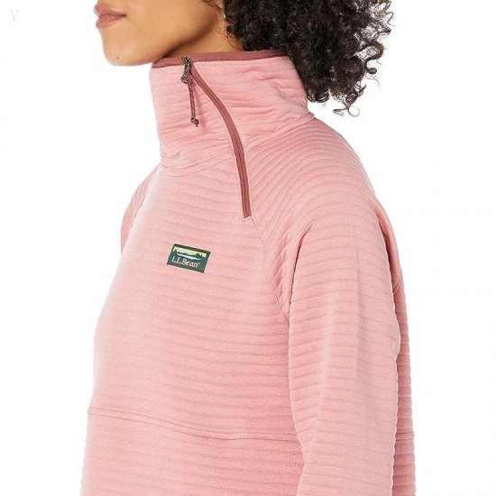 L.L.Bean Airlight Asymmetric 1/4 Zip Tunic Blush Heather ID-cQsgrbuR
