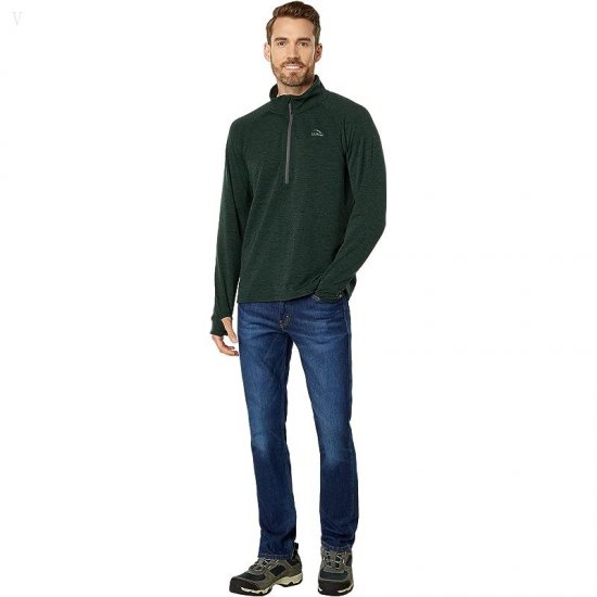 L.L.Bean Adventure Grid Fleece 1/4 Zip Dark Hunter ID-SoZWDYpq