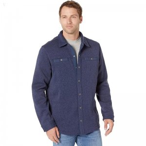 L.L.Bean Sweater Fleece Shirt Jacket - Tall Bright Navy ID-LH9G2nY3