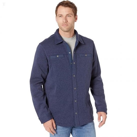 L.L.Bean Sweater Fleece Shirt Jacket - Tall Bright Navy ID-LH9G2nY3