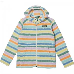 L.L.Bean Mountain Classic Fleece Hooded Print (Big Kids) Cream Multi Stripe ID-fGqG3aDI