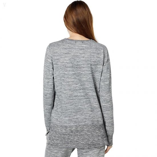 L.L.Bean Bean\'s Cozy Split Hem Sweatshirt Marled Light Gray Marl ID-BqIObBzm