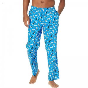 L.L.Bean Comfort Stretch Woven Sleep Pants Regular Light Ocean Dog ID-2D85Cqjn