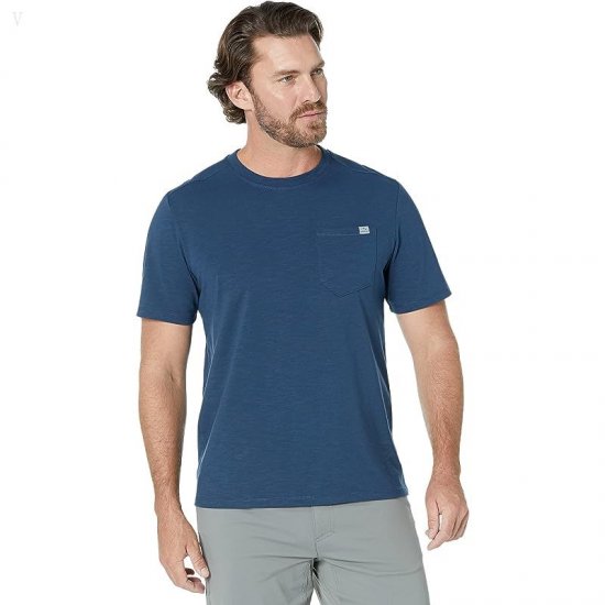 L.L.Bean Explorer Slub Tee Short Sleeve Nautical Navy ID-OWaC70dR