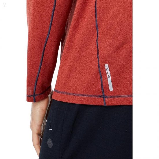 L.L.Bean Quick Dry Trail Tee 1/4 Zip Red Ochre ID-t6Fri1eo