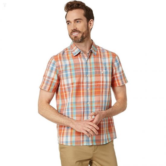 L.L.Bean Signature Summer Cotton Blend Short Sleeve Shirt Regular Faded Orange ID-GML9gc6l