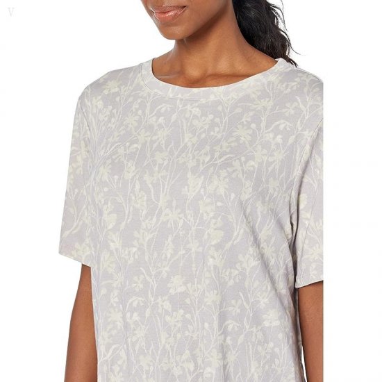 L.L.Bean Petite Restore Sleep Top Print Lilac Mist Print ID-xFGi83WN