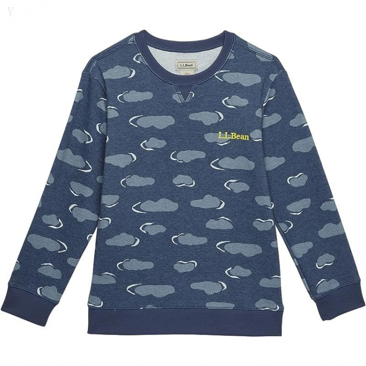 L.L.Bean Athleisure Top Print (Little Kids) Vintage Indigo Clouds ID-J7OPItV6 - Click Image to Close