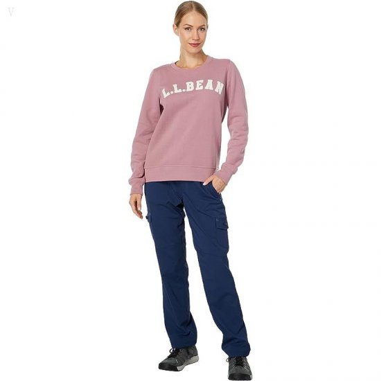 L.L.Bean 1912 Crew Neck Sweatshirt Logo Washed Orchid Collegiate Logo ID-zVPLj2CN