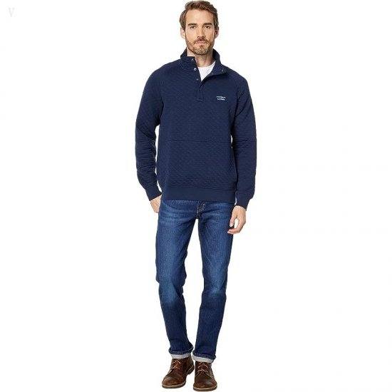 L.L.Bean Quilted Sweatshirt Classic Navy ID-x7rLIZk6