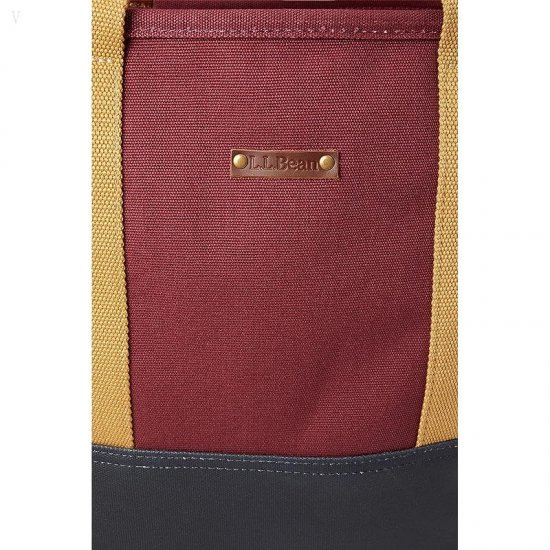 L.L.Bean Nor\'Easter Tote Bag Classic Navy/Burgundy/Canyon Khaki ID-EEPbr6xu
