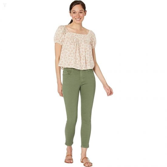 L.L.Bean BeanFlex High-Waist Ankle Jeans Colored in Deep Olive Deep Olive ID-APc34p6O