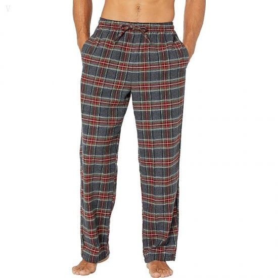 L.L.Bean Scotch Plaid Flannel Pajamas Regular Grey Stewart ID-dvi6F7yu