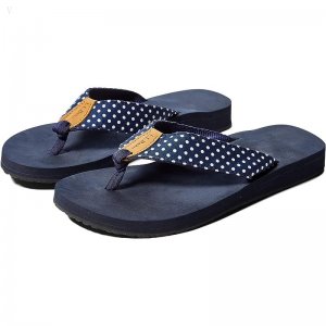 L.L.Bean Classic Maine Isle Flip-Flop 3 Woven Print Darkest Navy/White Dot ID-GQnVuUI6