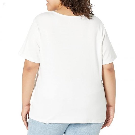 L.L.Bean Plus Size Pima Crew Neck Short Sleeve White ID-RPPzHtxY