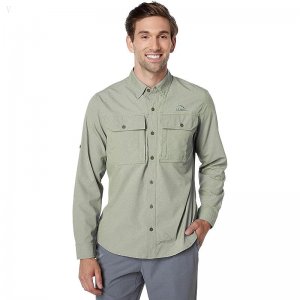 L.L.Bean No Fly Zone Shirt Long Sleeve Deep Olive ID-BYovWKbb