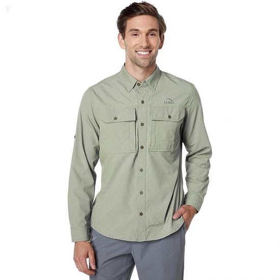 L.L.Bean No Fly Zone Shirt Long Sleeve Deep Olive ID-BYovWKbb