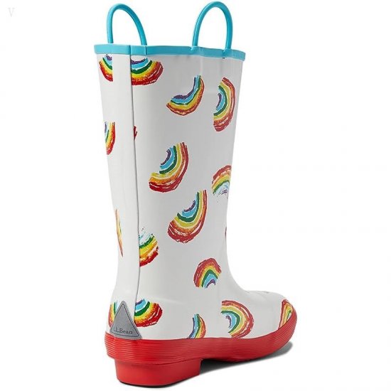 L.L.Bean Puddle Stompers Rain Boots Print (Toddler/Little Kid) Arctic White Rainbow ID-MXyA5KVo
