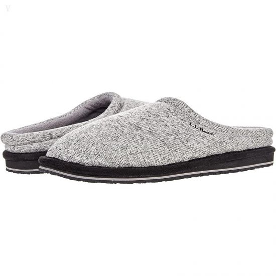 L.L.Bean Sweater Fleece Slipper Scuff Gray Heather ID-ZEYd8rOx