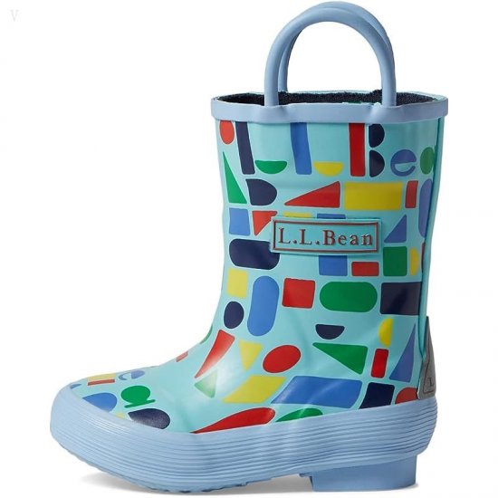 L.L.Bean Puddle Stompers Rain Boots Print (Toddler/Little Kid) Deep Sapphire Shark Geo 1 ID-hv4eOUYB