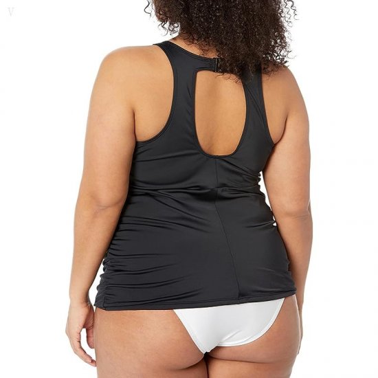 L.L.Bean Plus Size Beansport High Neck Tankini Black ID-NOuzWPLD