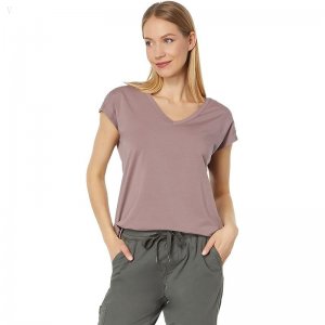L.L.Bean Beyond Soft Short Sleeve V-Neck Tee Smoky Mauve ID-Wh6EMuOE