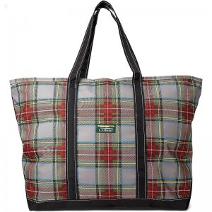 L.L.Bean Everyday Lightweight Tote Plaid Large Grey Stewart ID-5nHDLVJF