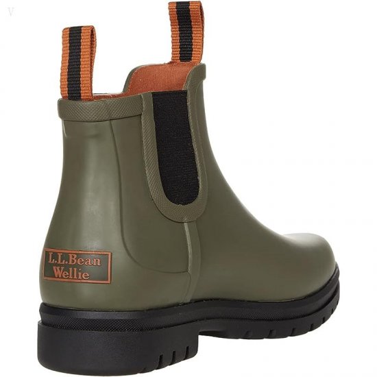 L.L.Bean Rugged Wellie Chelsea Boot Kelp Green/Black ID-BgnfPGXb
