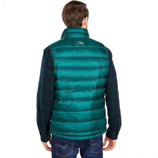 L.L.Bean Ultralight 850 Down Vest Black Forest Green ID-Pli5xaRv