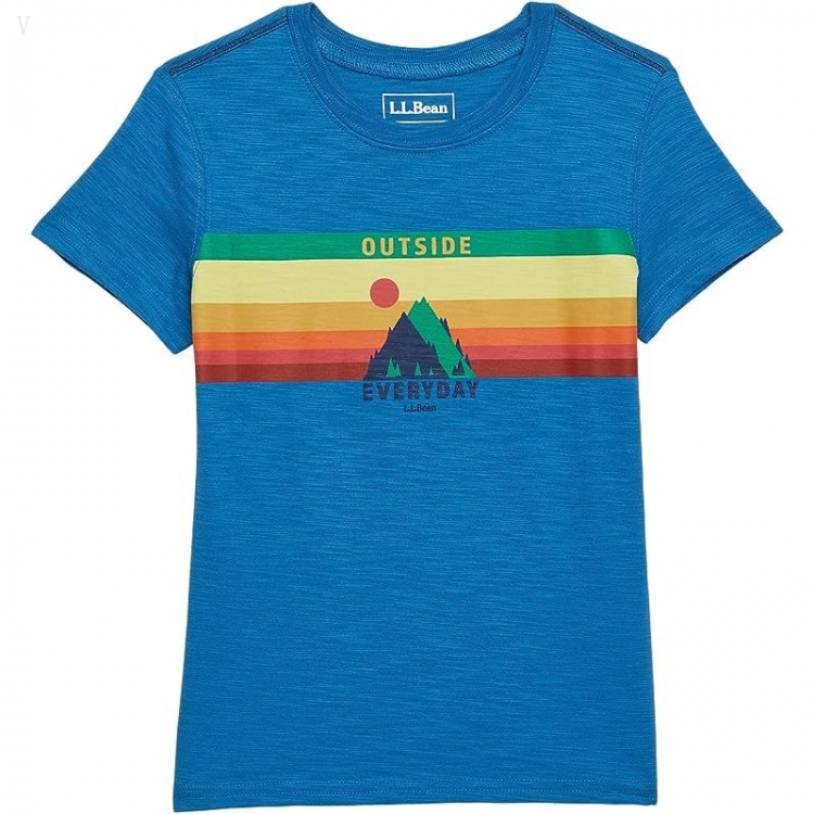 L.L.Bean Graphic Tee Glow in the Dark (Little Kids) Marine Blue Outside Everyday ID-yb8nno4p - Click Image to Close