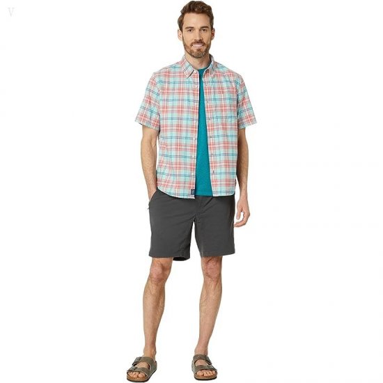 L.L.Bean Comfort Stretch Oxford Short Sleeve Slightly Fitted Plaid Mineral Red Plaid ID-JMB0jrIf