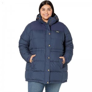 L.L.Bean Plus Size Mountain Classic Down Parka Nautical Navy ID-LBhSj7WN