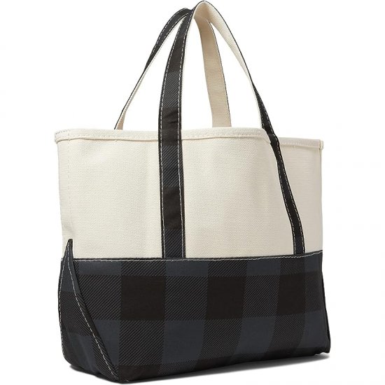 L.L.Bean High Bottom Tote Medium Shale Gray Buffalo Plaid ID-K2bzBw4b