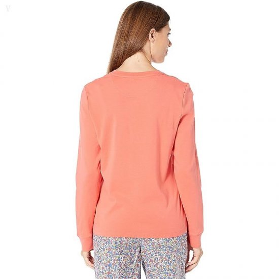 L.L.Bean Cozy Pajama Set Print Coral Red Floral ID-WMZKKQTX