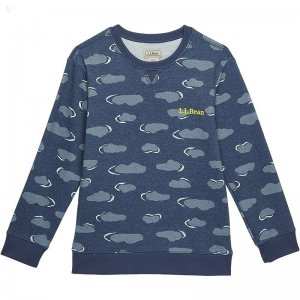 L.L.Bean Athleisure Top Print (Little Kids) Vintage Indigo Clouds ID-J7OPItV6