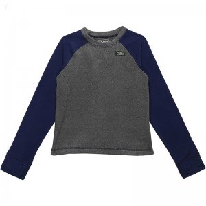 L.L.Bean Fitness Fleece Long Sleeve Tee Color-Block (Little Kids) Gray Heather/Night ID-ipUW1weM