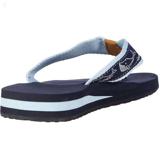 L.L.Bean Classic Maine Isle Flip-Flop 3 Motif Classic Navy Whale/Blue Haze ID-q28Gg5wx