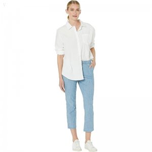 L.L.Bean Lakewashed Chino Pull-On Chambray Pants Ankle Chambray ID-7nUVKHqF