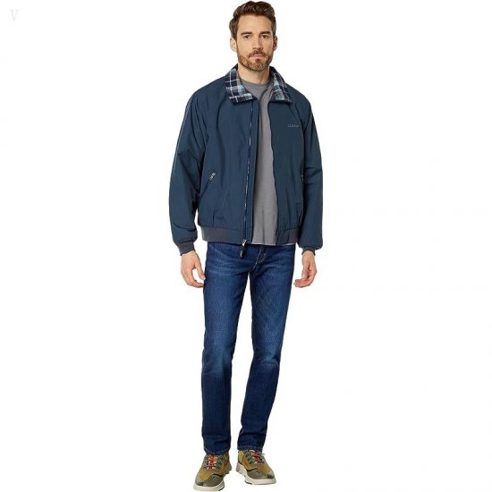 L.L.Bean Warm-Up Jacket Flannel Lined Regular Carbon Navy ID-tpEI82lT