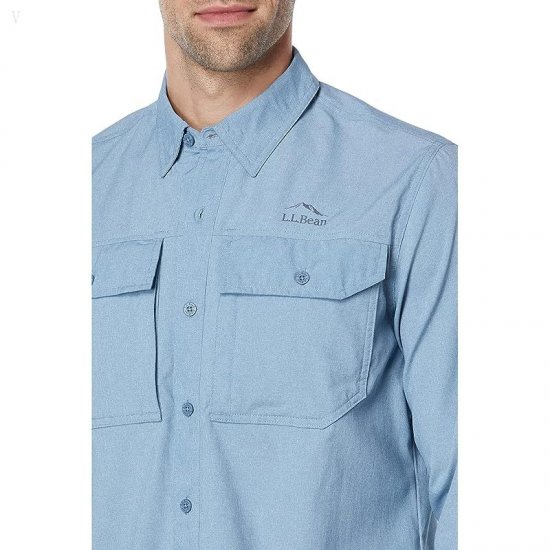 L.L.Bean No Fly Zone Shirt Long Sleeve Slate ID-mw1jhE0x