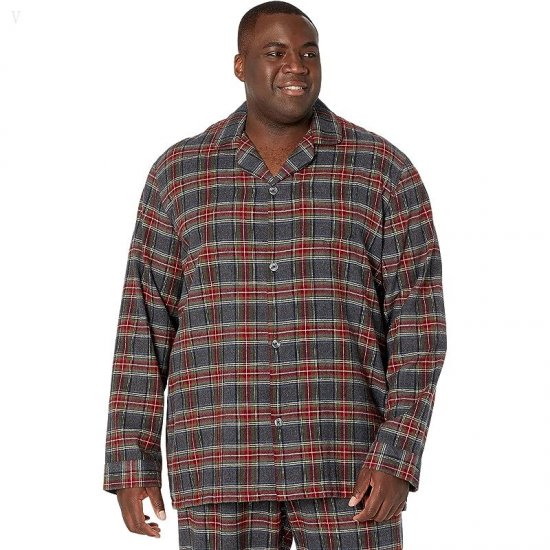 L.L.Bean Scotch Plaid Flannel Pajamas Tall Grey Stewart ID-MzlAdwkN
