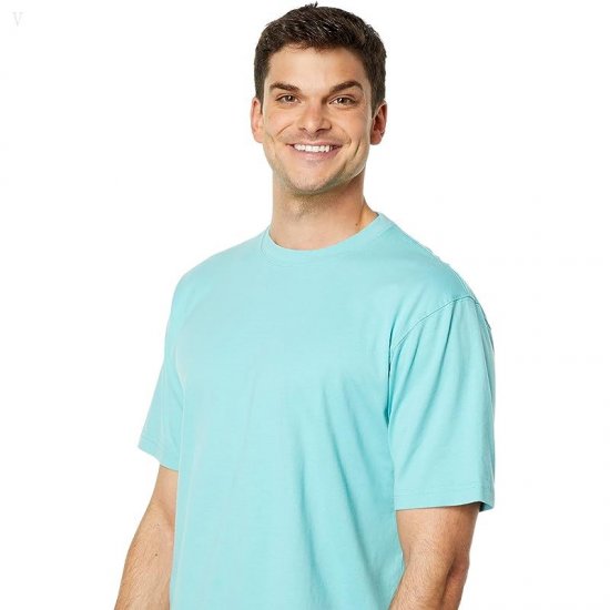 L.L.Bean Carefree Unshrinkable T-Shirt without Pocket Short Sleeve Sea Aqua ID-2q5l0Pyg