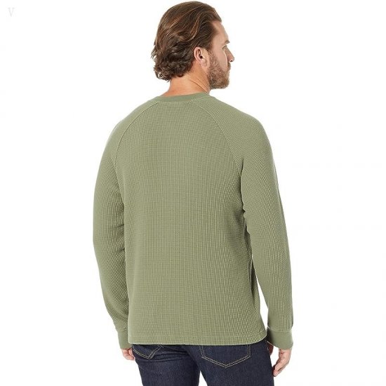 L.L.Bean BeanBuilt Waffle Henley Deep Olive ID-WNdzE5fo
