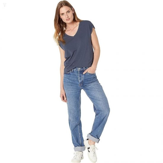 L.L.Bean Beyond Soft Short Sleeve V-Neck Tee Carbon Navy ID-icxoaOFr