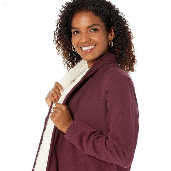 L.L.Bean 1912 Sherpa-Lined Cardigan Deep Wine ID-wx8pAhvu