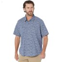 L.L.Bean Lakewashed Camp Shirt Short Sleeve Traditional Fit Vintage Indigo Camo ID-OlYl18Yo