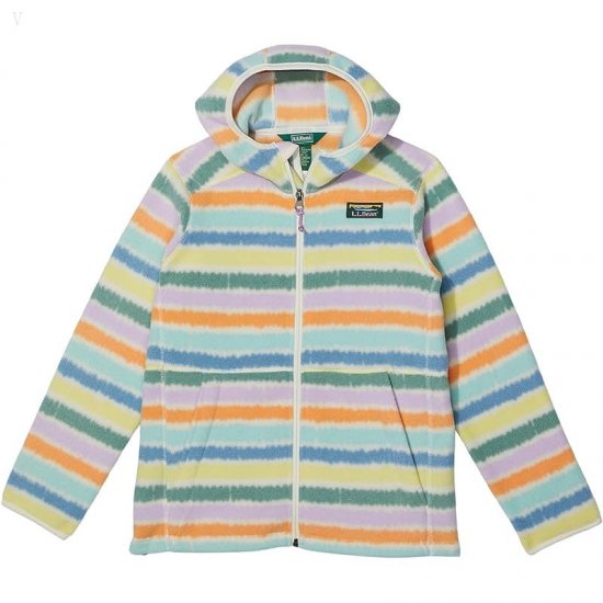 L.L.Bean Mountain Classic Fleece Hooded Print (Little Kids) Cream Multi Stripe ID-PFsMw6h2