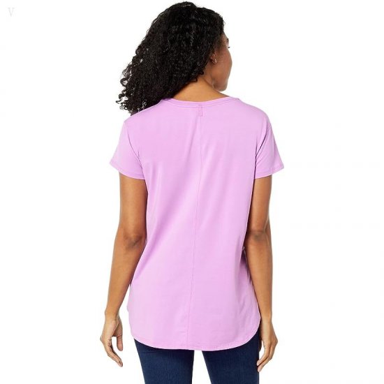 L.L.Bean Beyond Soft Crew Neck Tee Short Sleeve Lilac ID-0mntsRxl