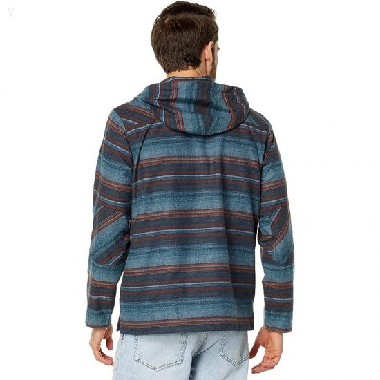 L.L.Bean Katahdin Performance Flannel Anorak Nautical Navy Stripe ID-v1aSpLz9